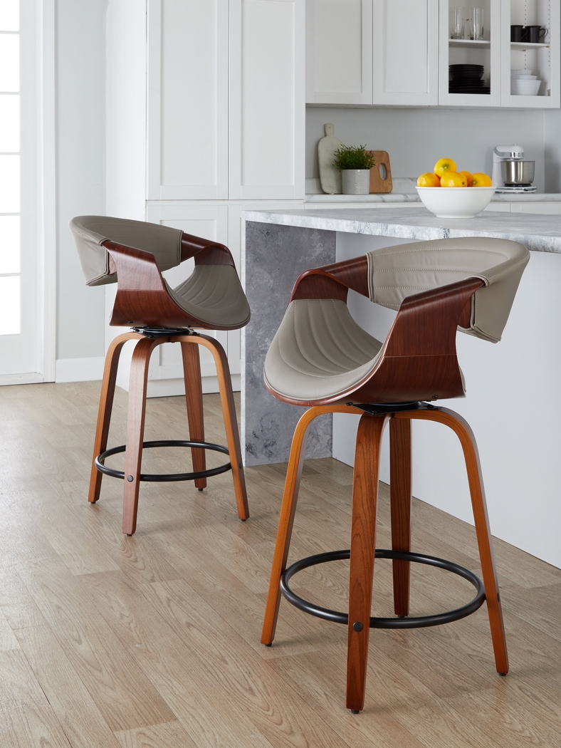 Lobolly II Gray Swivel Counter Height Stool, Set of 2 - Thumbnail - Image 9