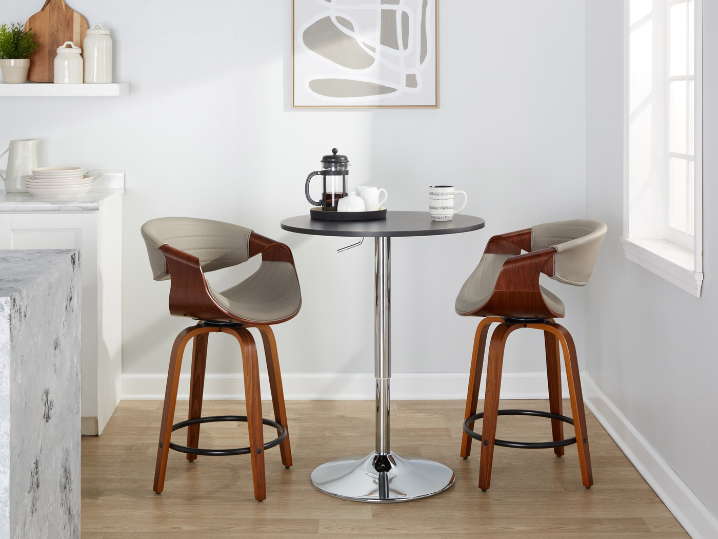 Lobolly II Gray Swivel Counter Height Stool, Set of 2 - Thumbnail - Image 10