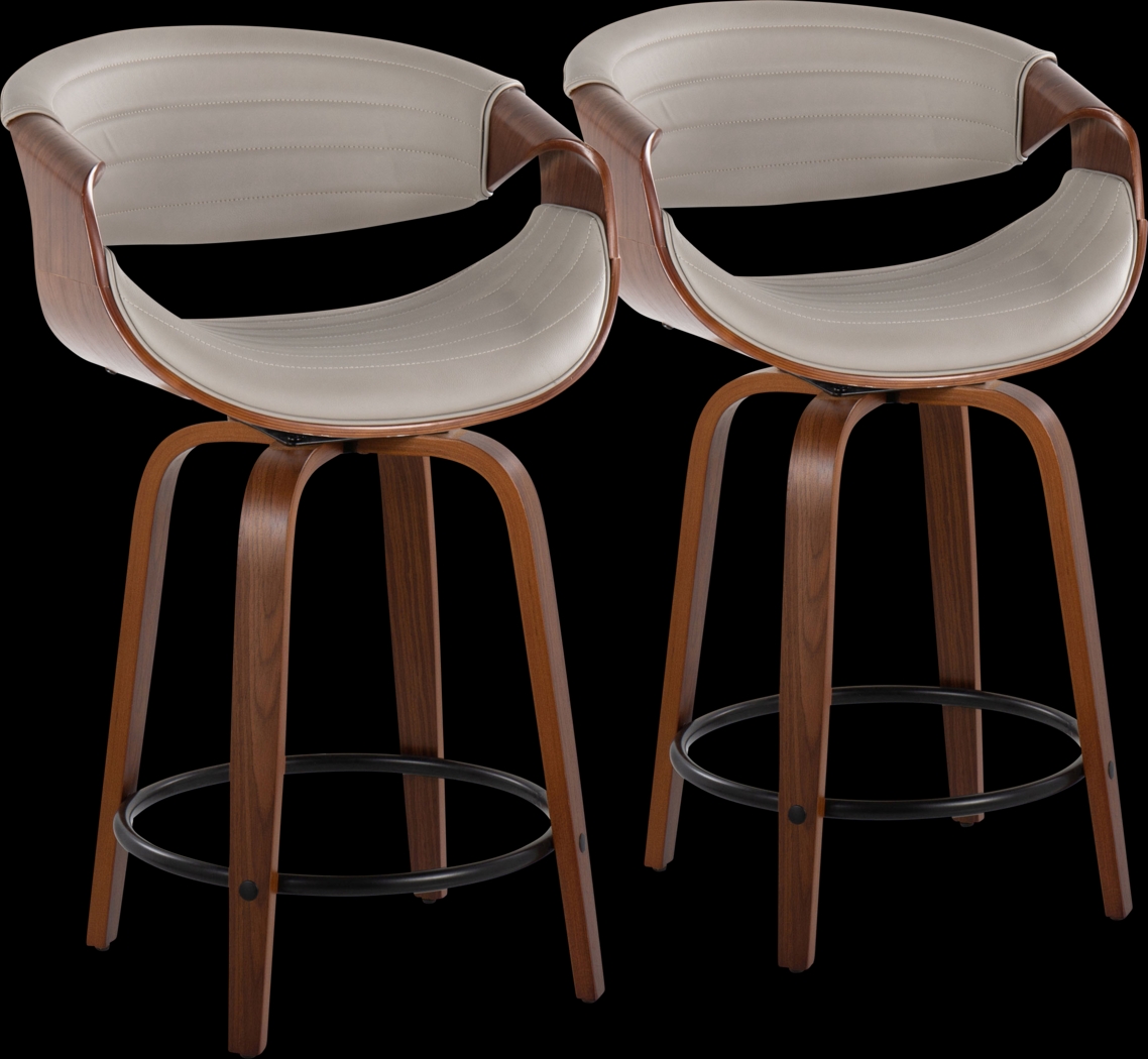 Lobolly II Gray Swivel Counter Height Stool, Set of 2 - Thumbnail - Image 1