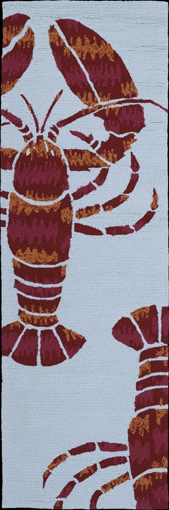 Lobster Bay Blue 2' x 6' Indoor/Outdoor Rug - Thumbnail - Image 1