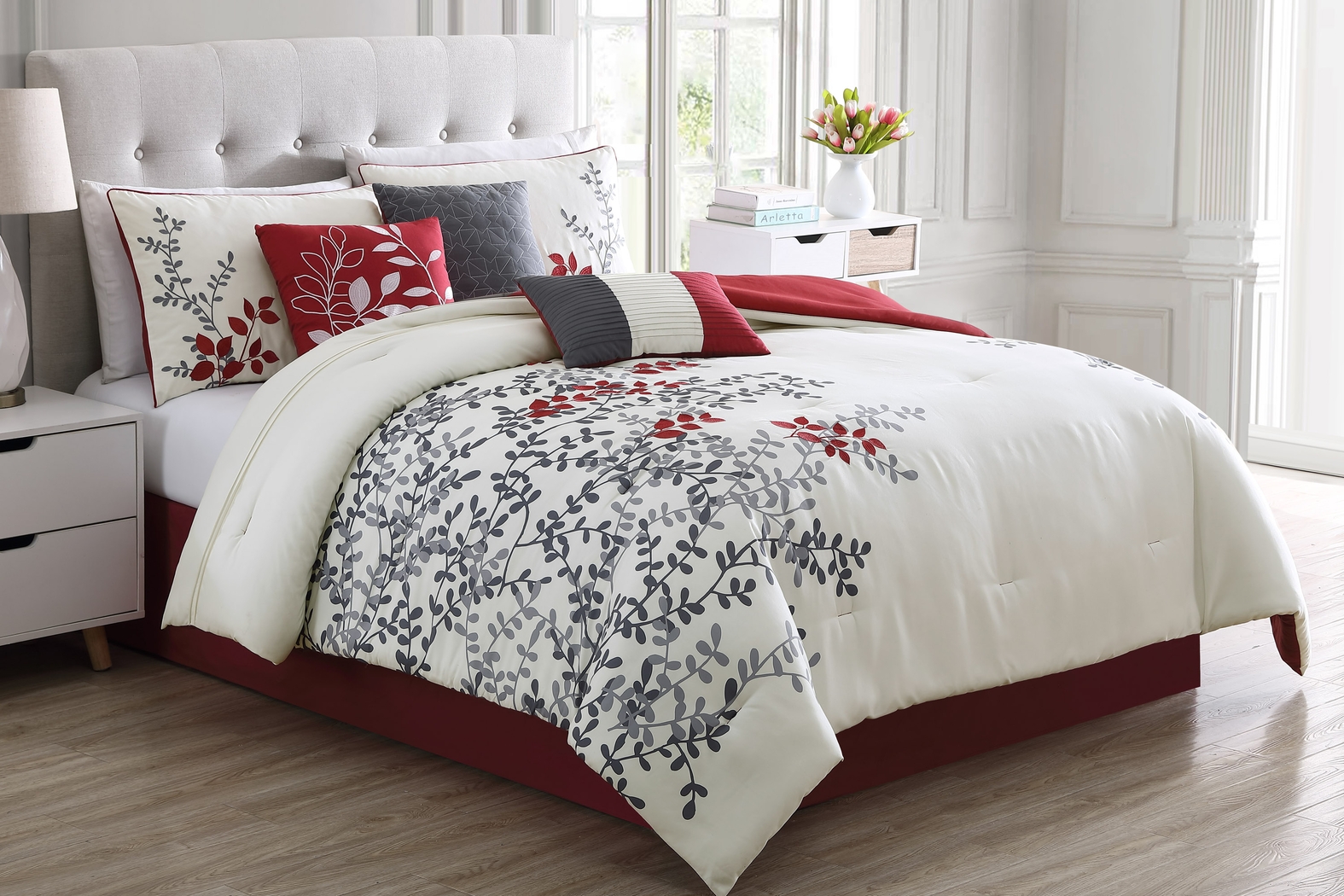 Locamo Ivory 7 Pc King Comforter Set - Thumbnail - Image 1