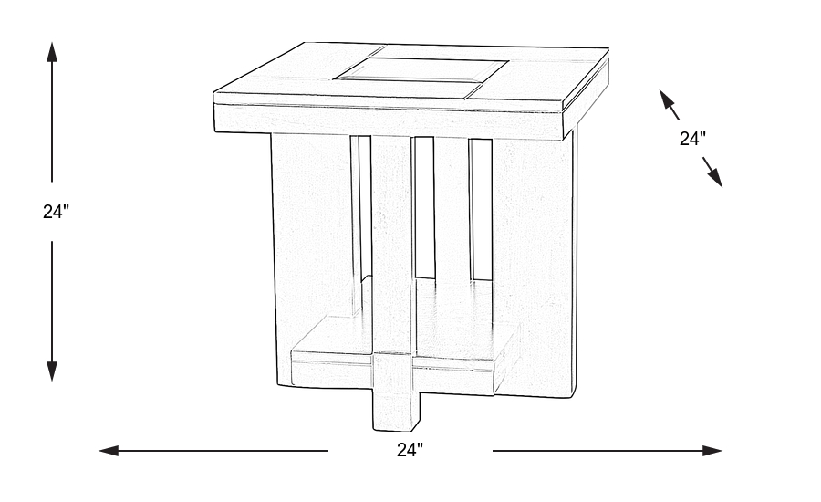 Dimension Image. Please refer to the Dimension Tab on this page for dimension details.
