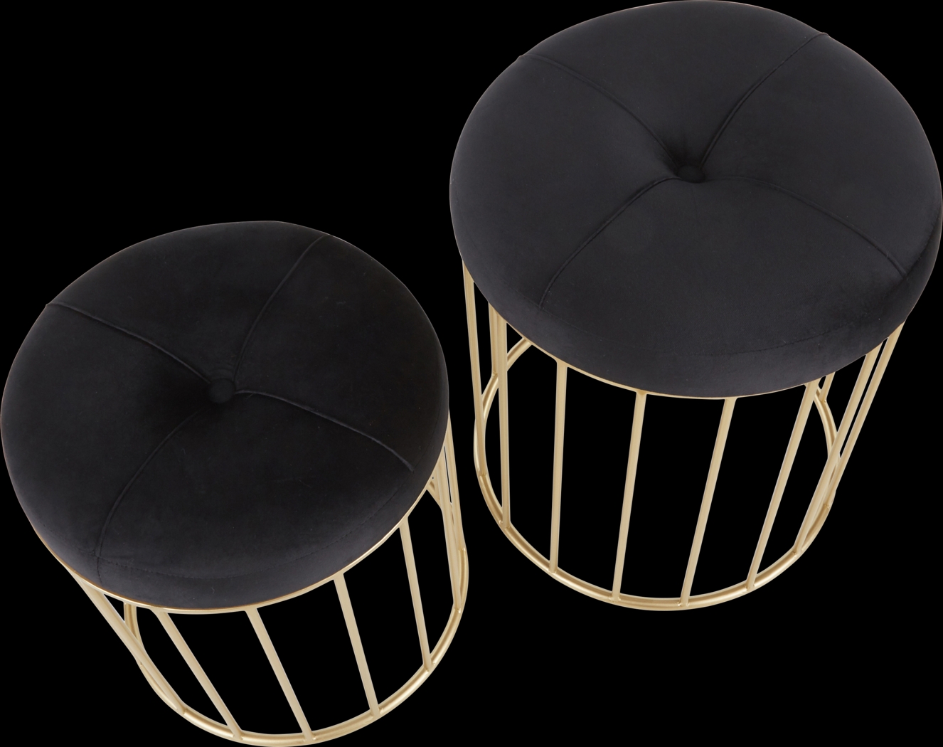 Lockerbie Black Ottoman, Set of 2 - Thumbnail - Image 3