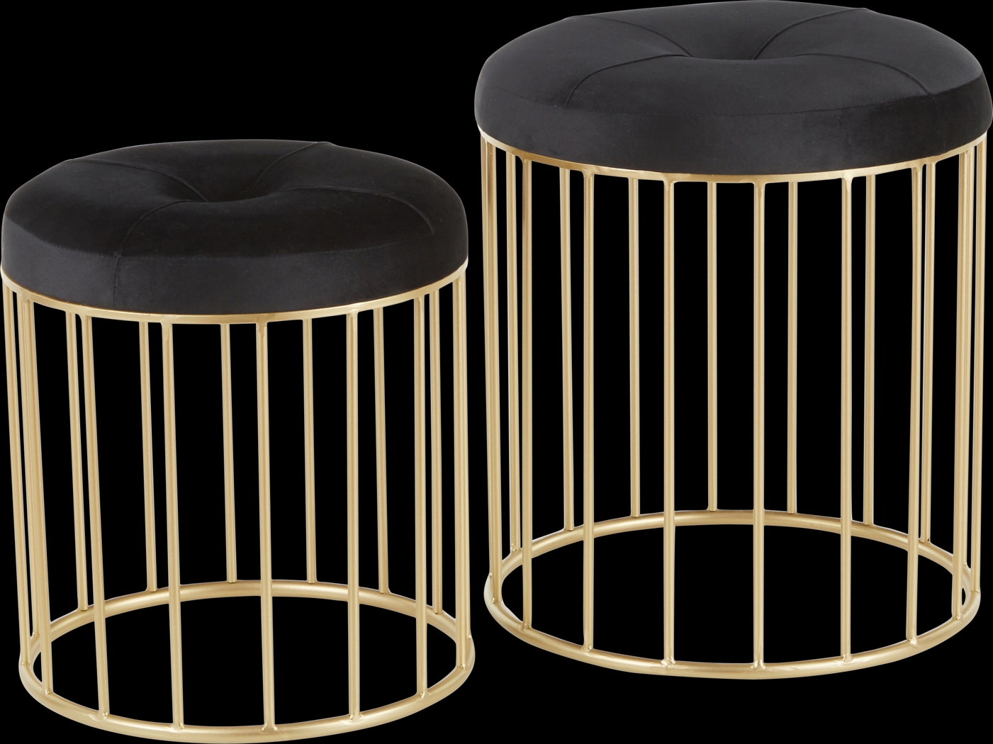 Lockerbie Black Ottoman, Set of 2 - Thumbnail - Image 1
