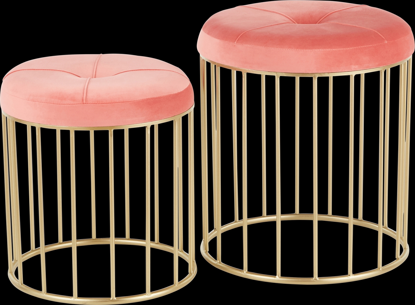 Lockerbie Pink Ottoman, Set of 2 - Thumbnail - Image 1
