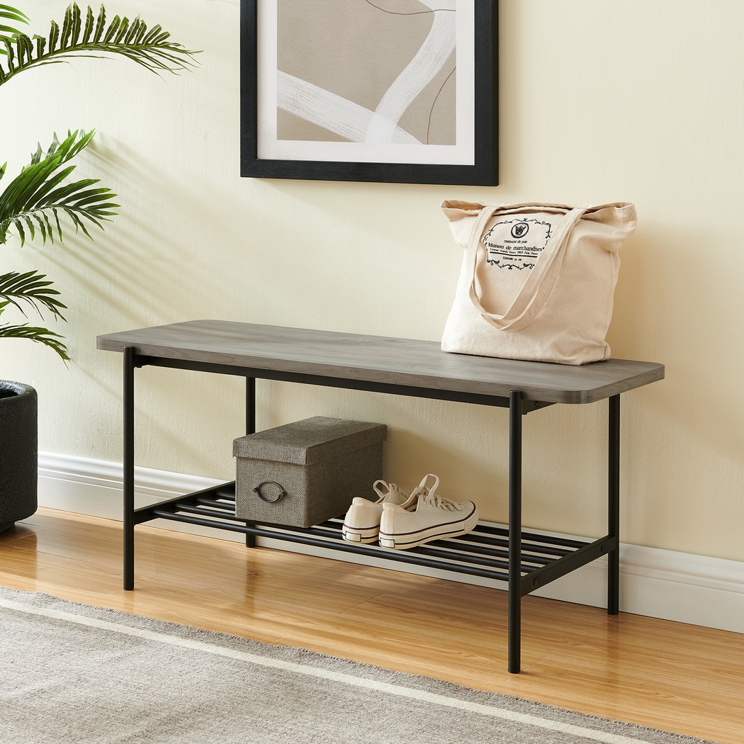 Lockrow Gray Accent Bench - Thumbnail - Image 3