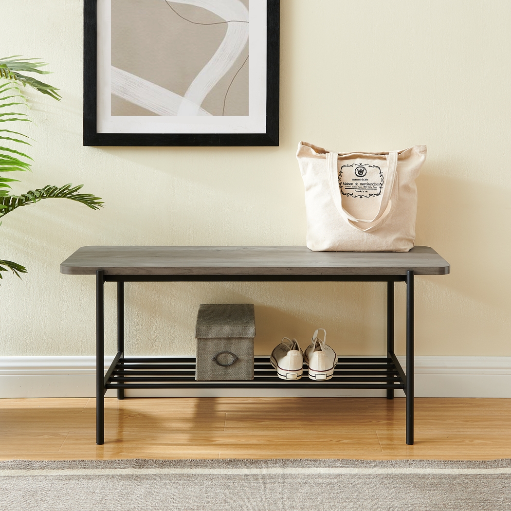 Lockrow Gray Accent Bench - Thumbnail - Image 4