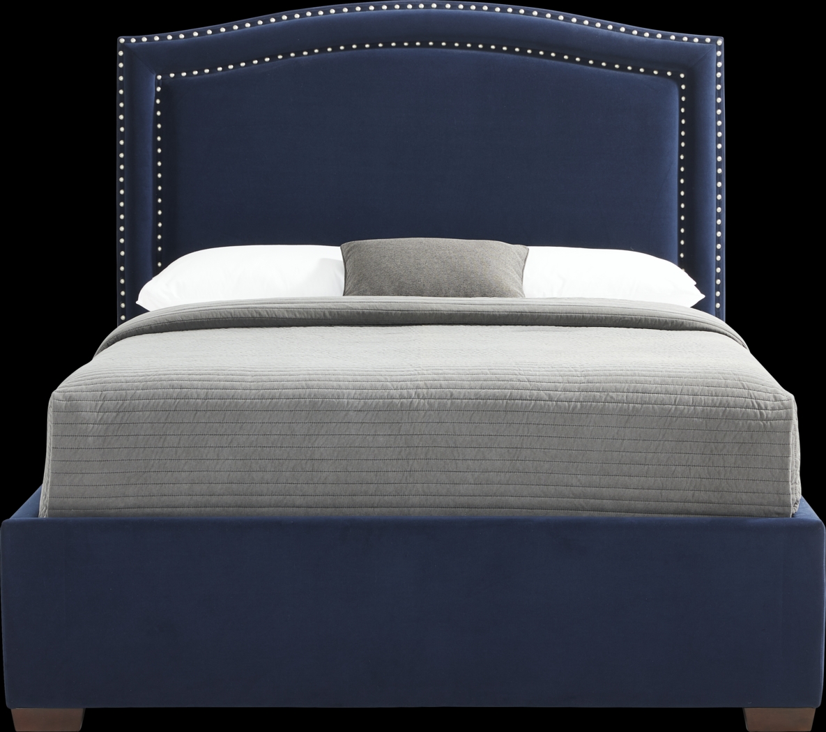 Loden II Blue 3 Pc Queen Upholstered Bed - Thumbnail - Image 1