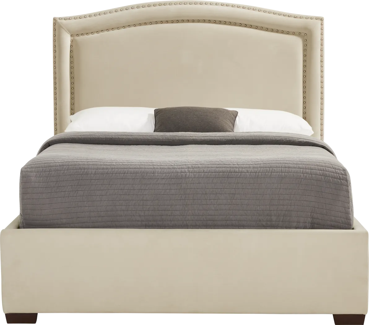 Loden II Cream 3 Pc Queen Upholstered Bed - Thumbnail - Image 1