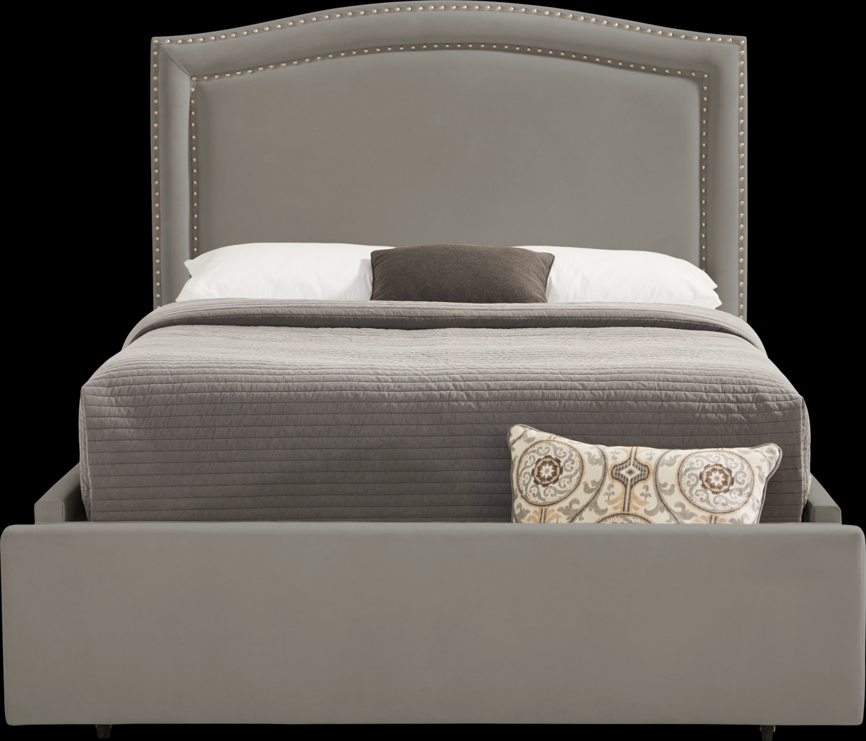 Loden II Dark Gray 3 Pc King Upholstered Storage Bed - Thumbnail - Image 1