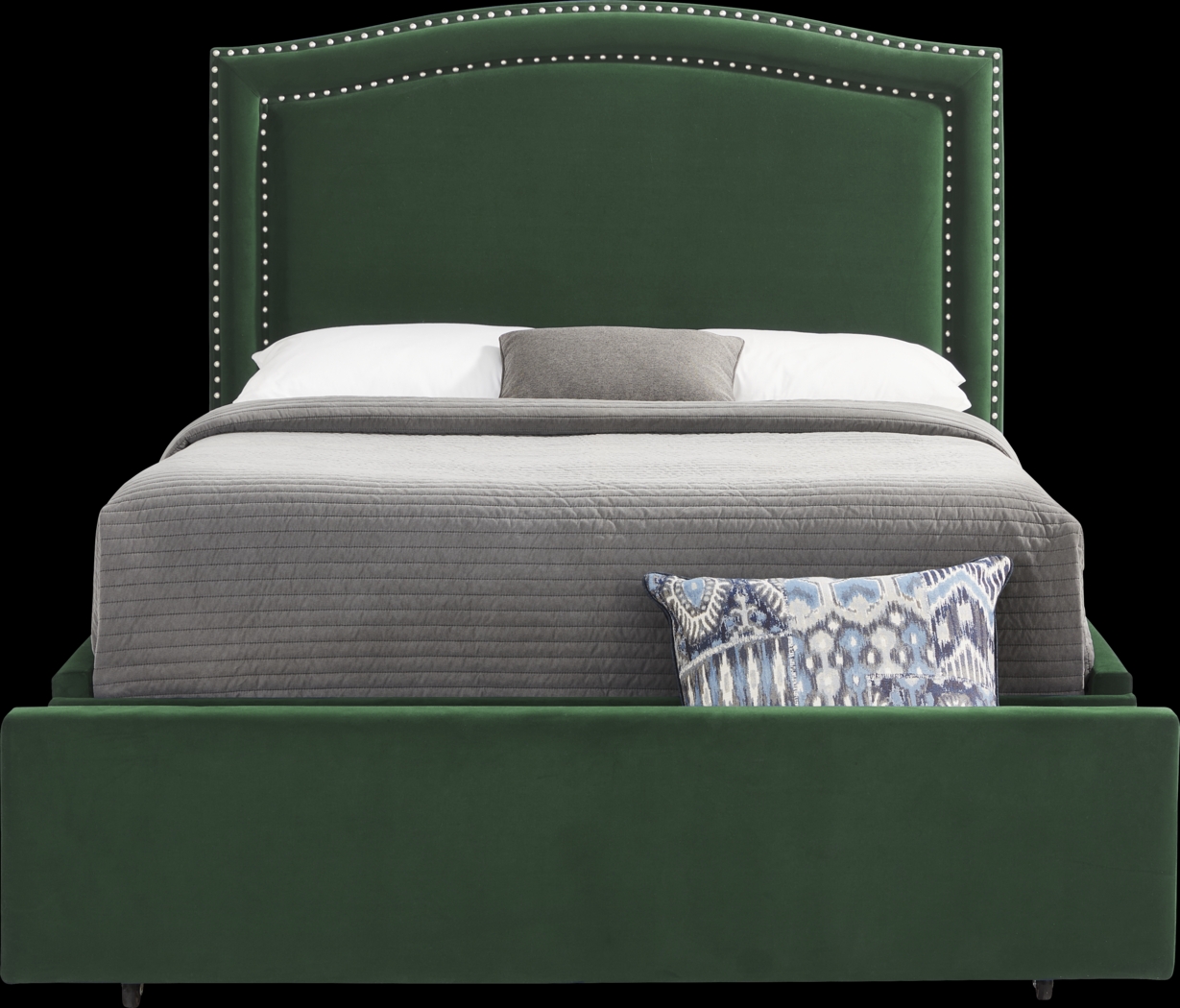 Loden II Green 3 Pc King Upholstered Storage Bed - Thumbnail - Image 1