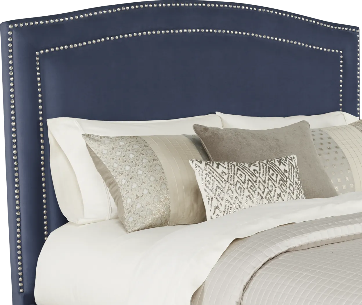 Loden Navy 3 Pc King Upholstered Bed with 2 Drawer Storage - Thumbnail - Image 2