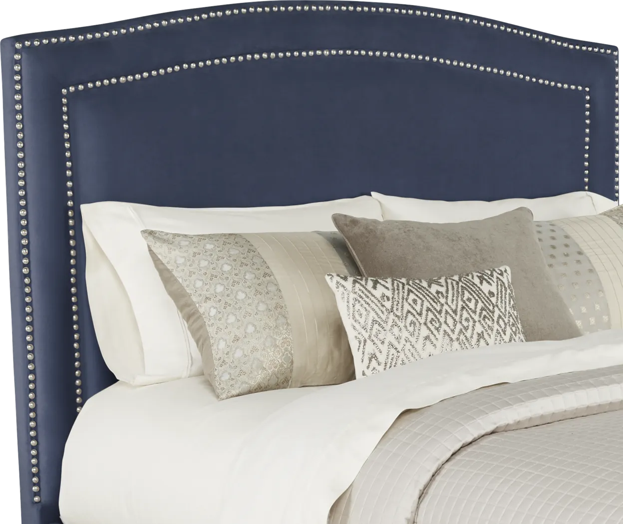 Loden Navy 3 Pc King Upholstered Bed with 2 Drawer Storage - Thumbnail - Image 2