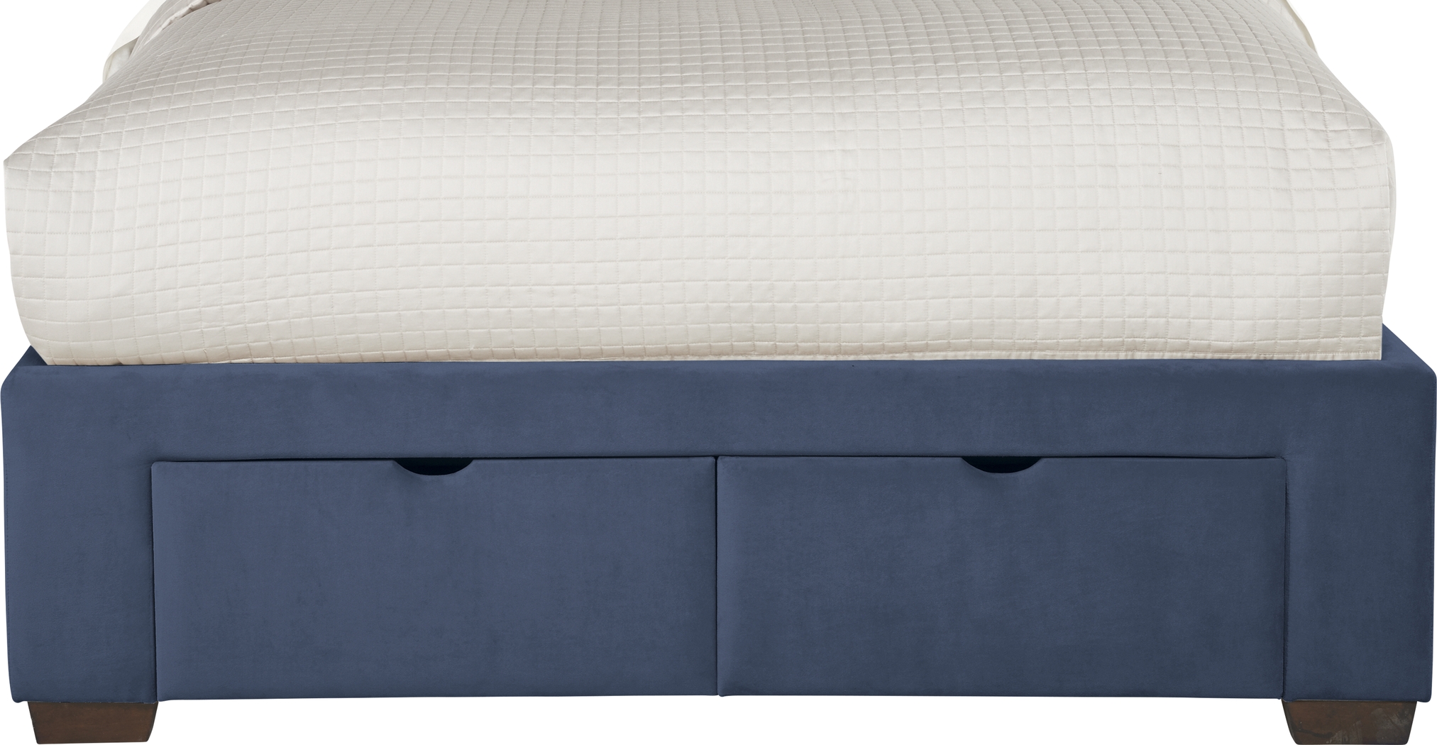 Loden Navy 3 Pc Queen Upholstered Bed with 2 Drawer Storage - Thumbnail - Image 3
