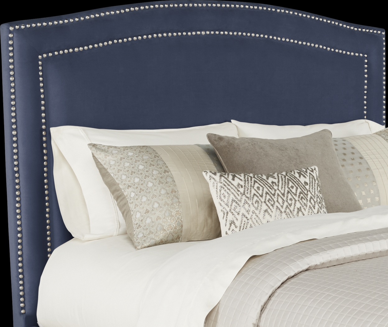 Loden Navy 3 Pc Queen Upholstered Bed with 4 Drawer Storage - Thumbnail - Image 2