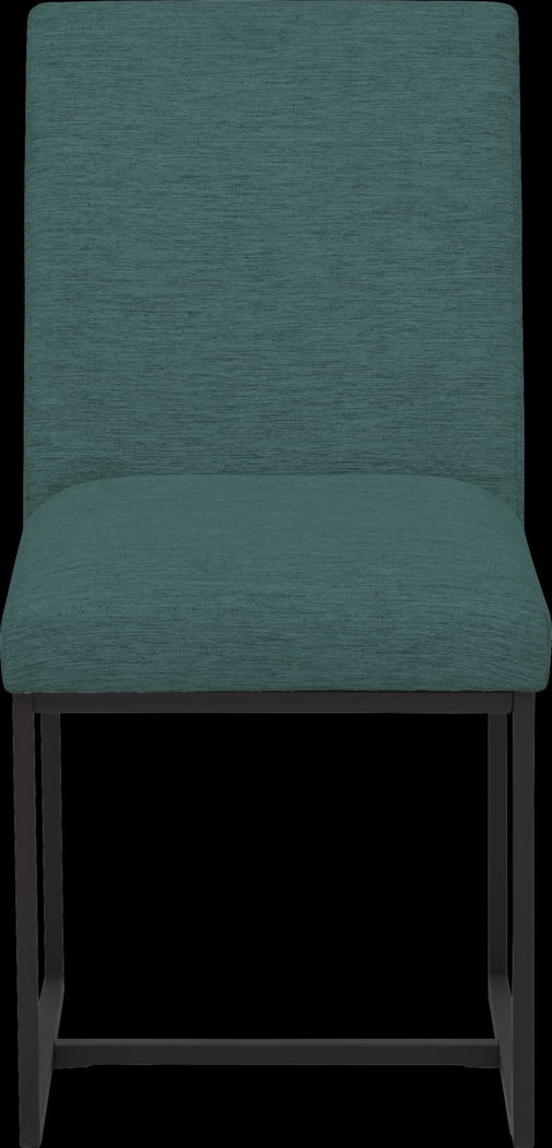 Soraya Street White 5 Pc Dining Room with Loft Side Teal Chairs - Thumbnail - Image 6