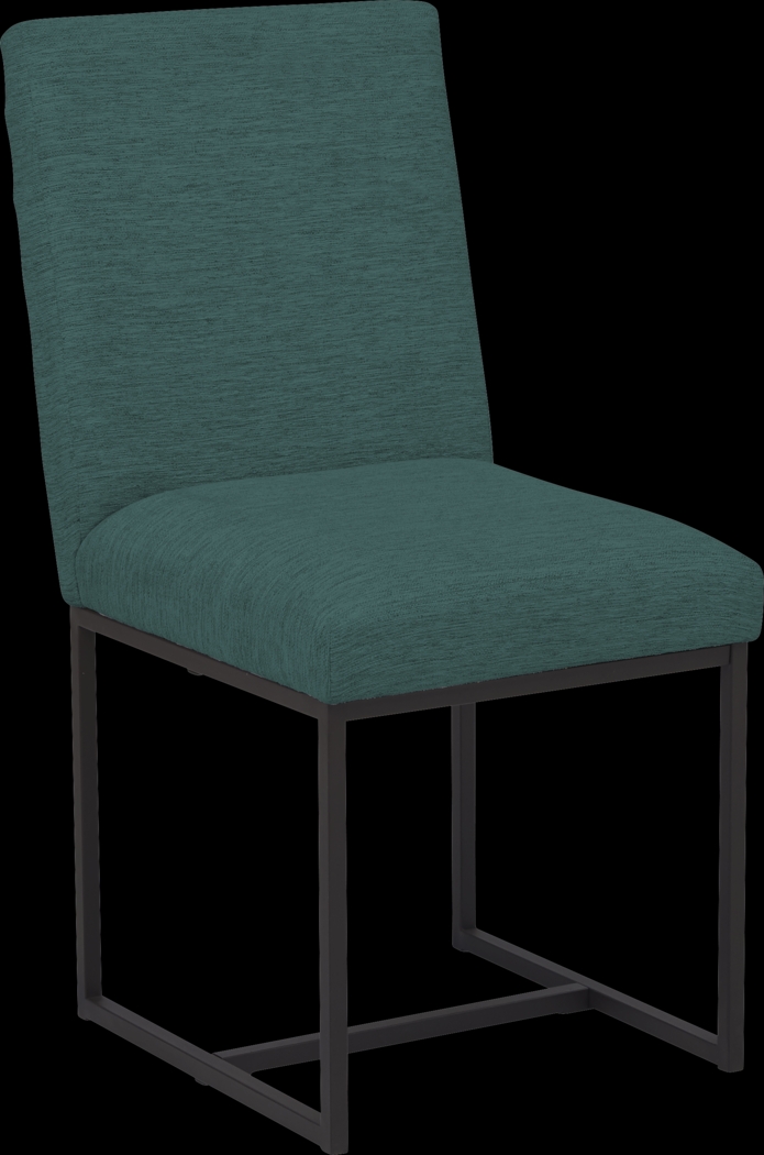 Soraya Street White 5 Pc Dining Room with Loft Side Teal Chairs - Thumbnail - Image 5