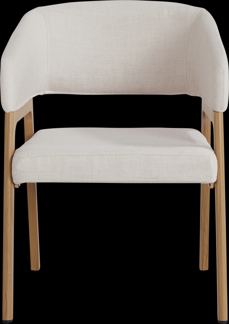 Logen Natural Outdoor Arm Chair with Beige Cushions - Thumbnail - Image 3