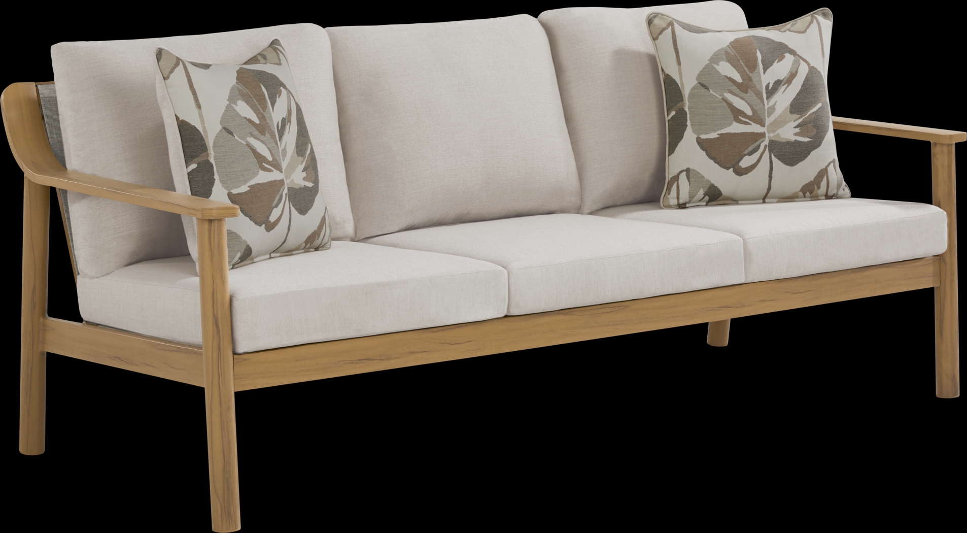 Logen Natural 4 Pc Outdoor Fire Pit Seating Set with Beige Cushions - Thumbnail - Image 4