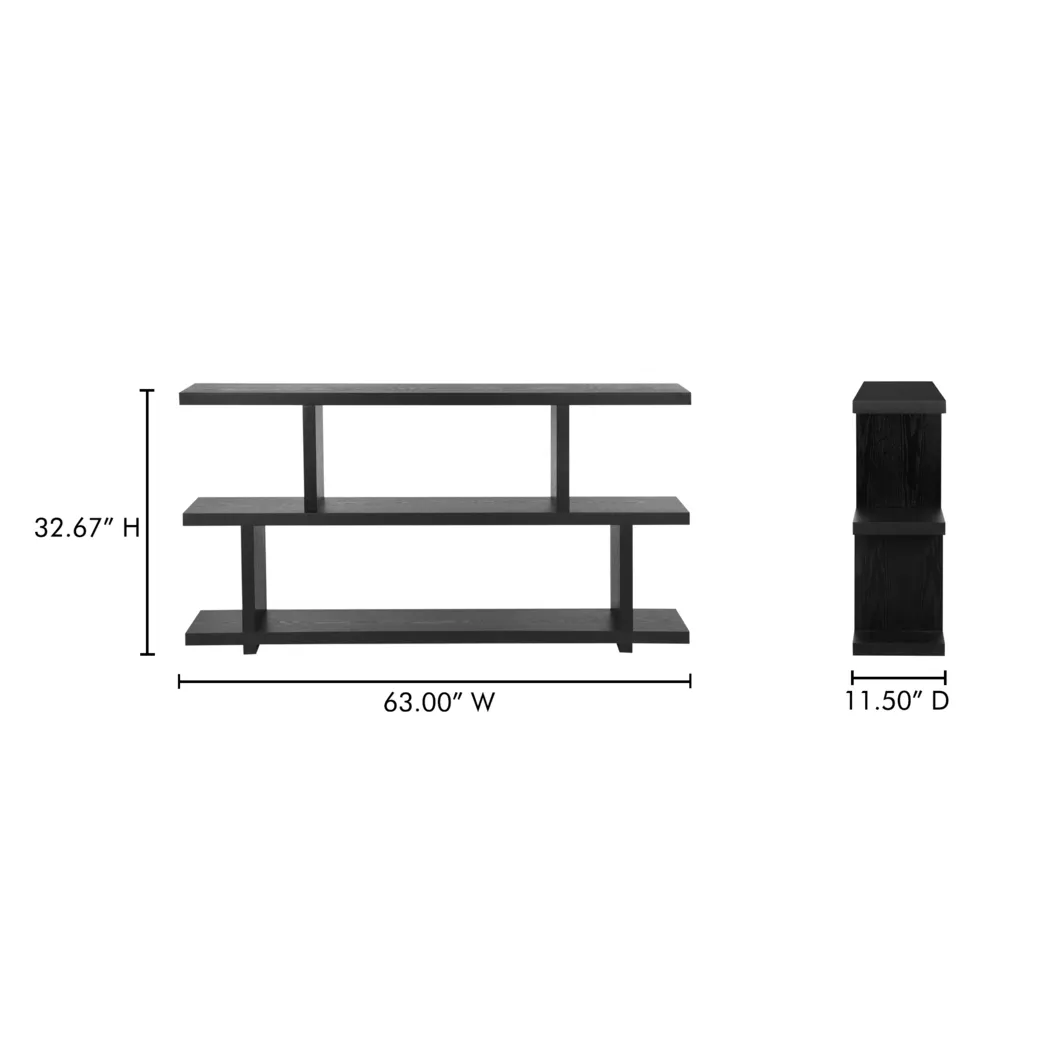 Loic Black Shelf Bookcase - Thumbnail - Image 4