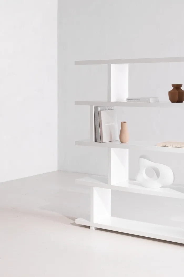 Loic White Shelf Bookcase - Thumbnail - Image 3