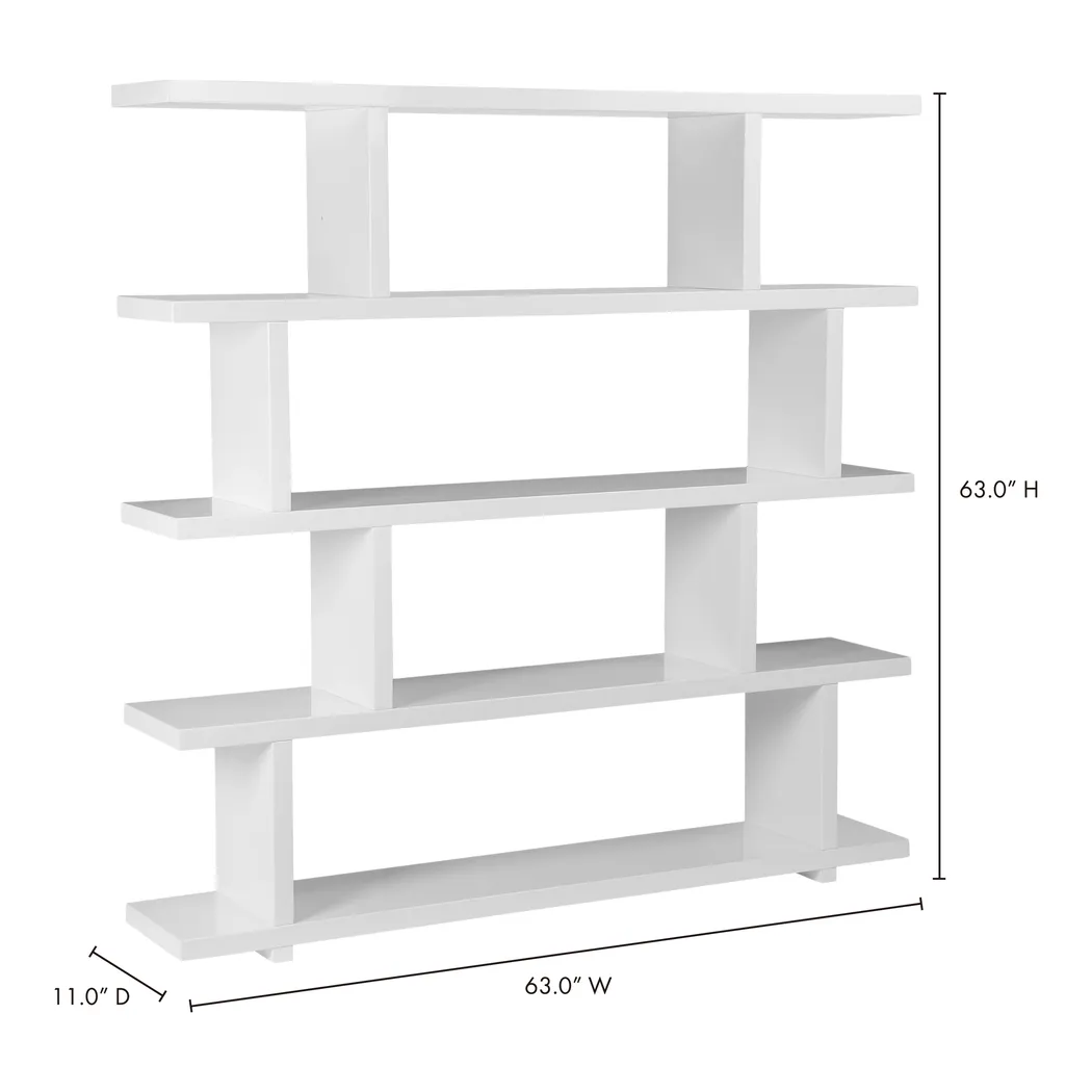 Loic White Shelf Bookcase - Thumbnail - Image 4