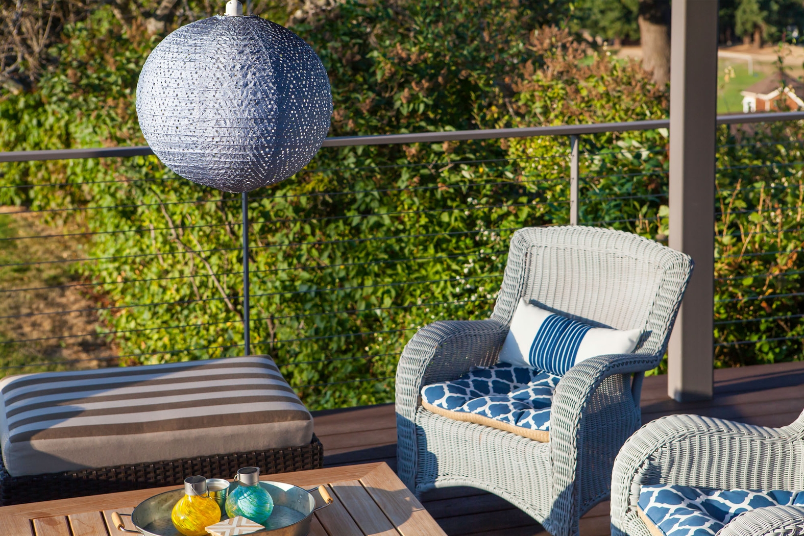 Lomen Summit Outdoor Blue Lantern - Thumbnail - Image 3