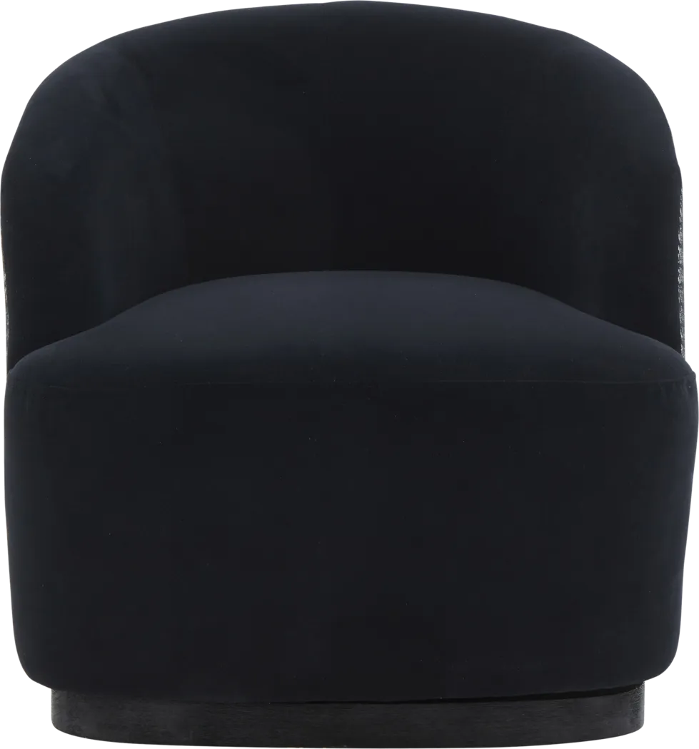 Lommel Black Swivel Accent Chair - Thumbnail - Image 3