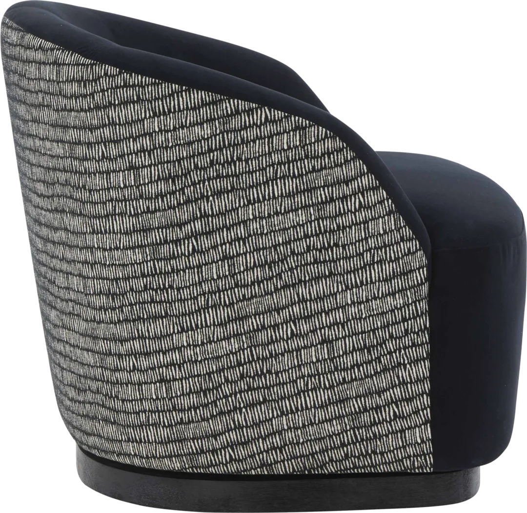 Lommel Black Swivel Accent Chair - Thumbnail - Image 4