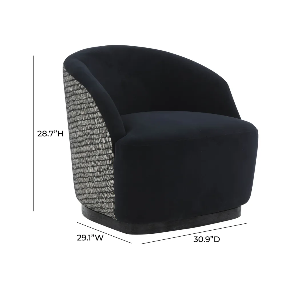 Lommel Black Swivel Accent Chair - Thumbnail - Image 7
