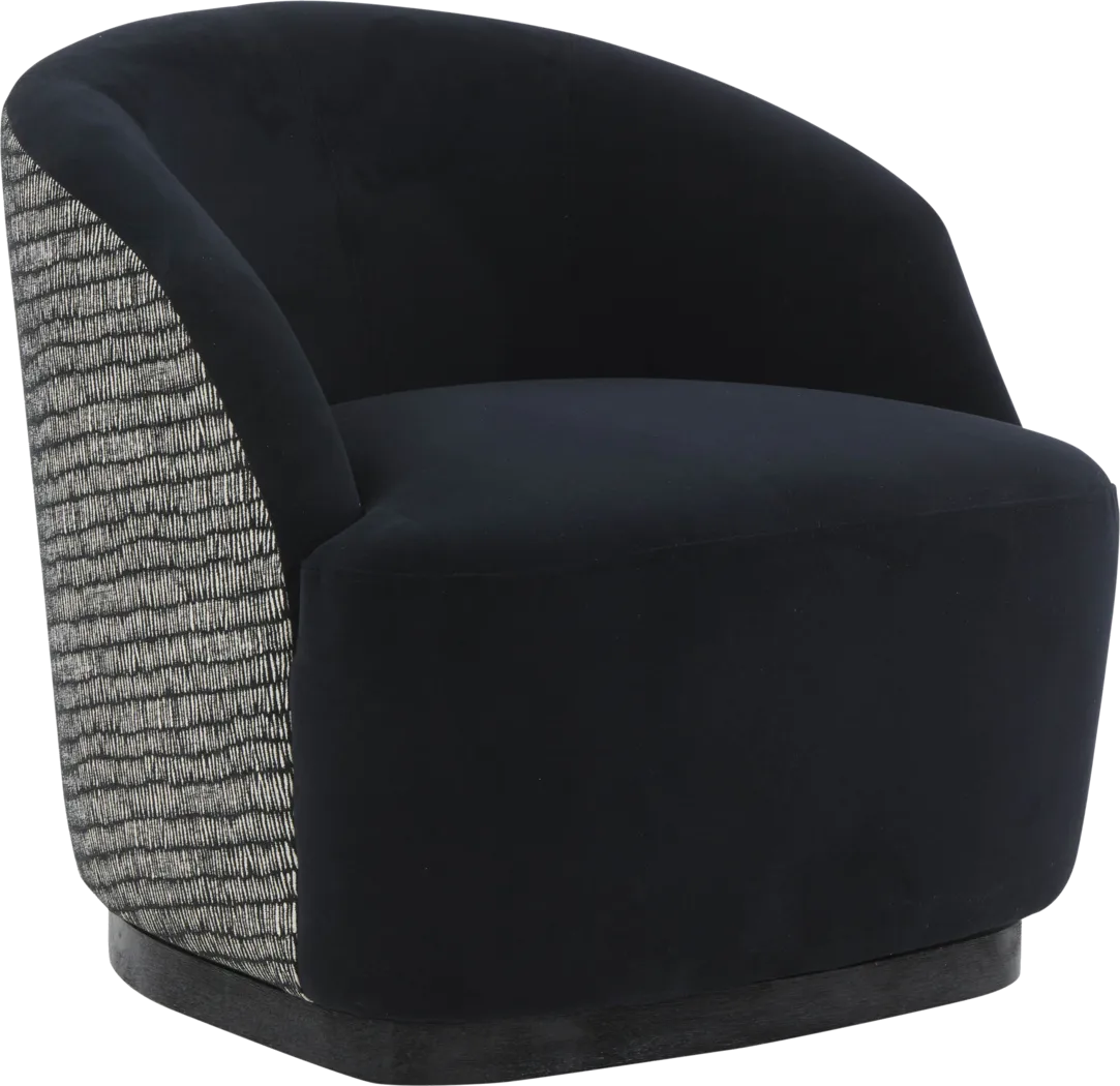 Lommel Black Swivel Accent Chair - Thumbnail - Image 1
