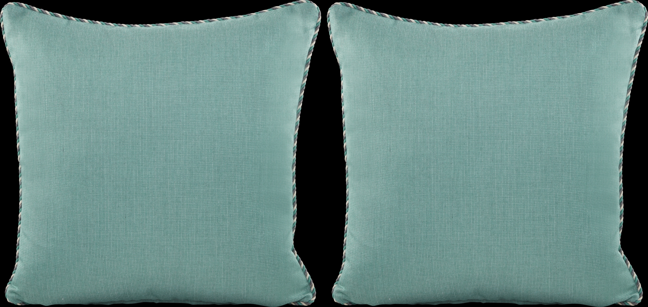Turquoise Solid Indoor/Outdoor Accent Pillow, Set of Two - Thumbnail - Image 1
