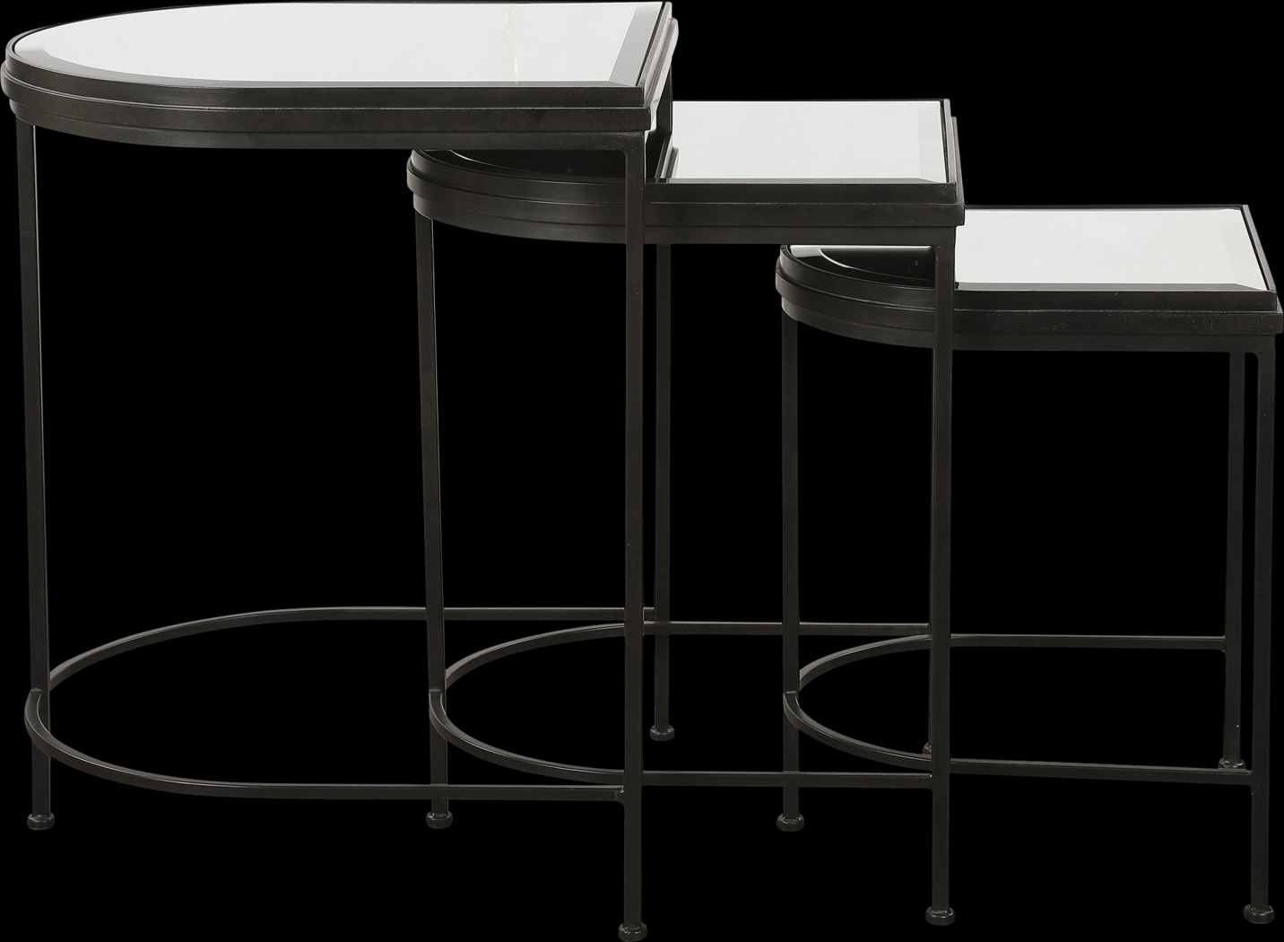 Longvue Black Nesting Table, Set of 3 - Thumbnail - Image 2