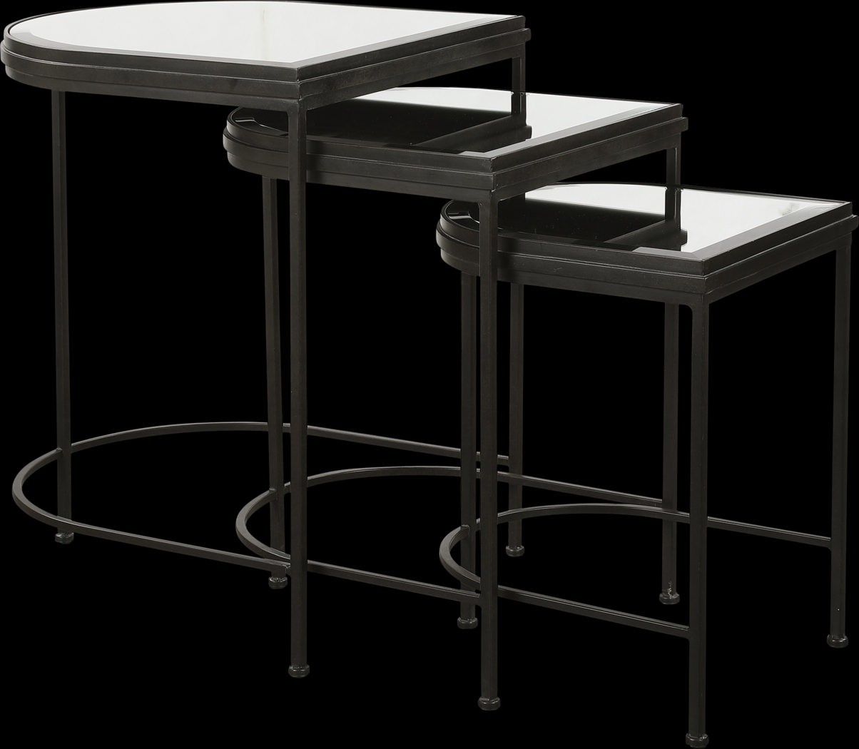 Longvue Black Nesting Table, Set of 3 - Thumbnail - Image 1