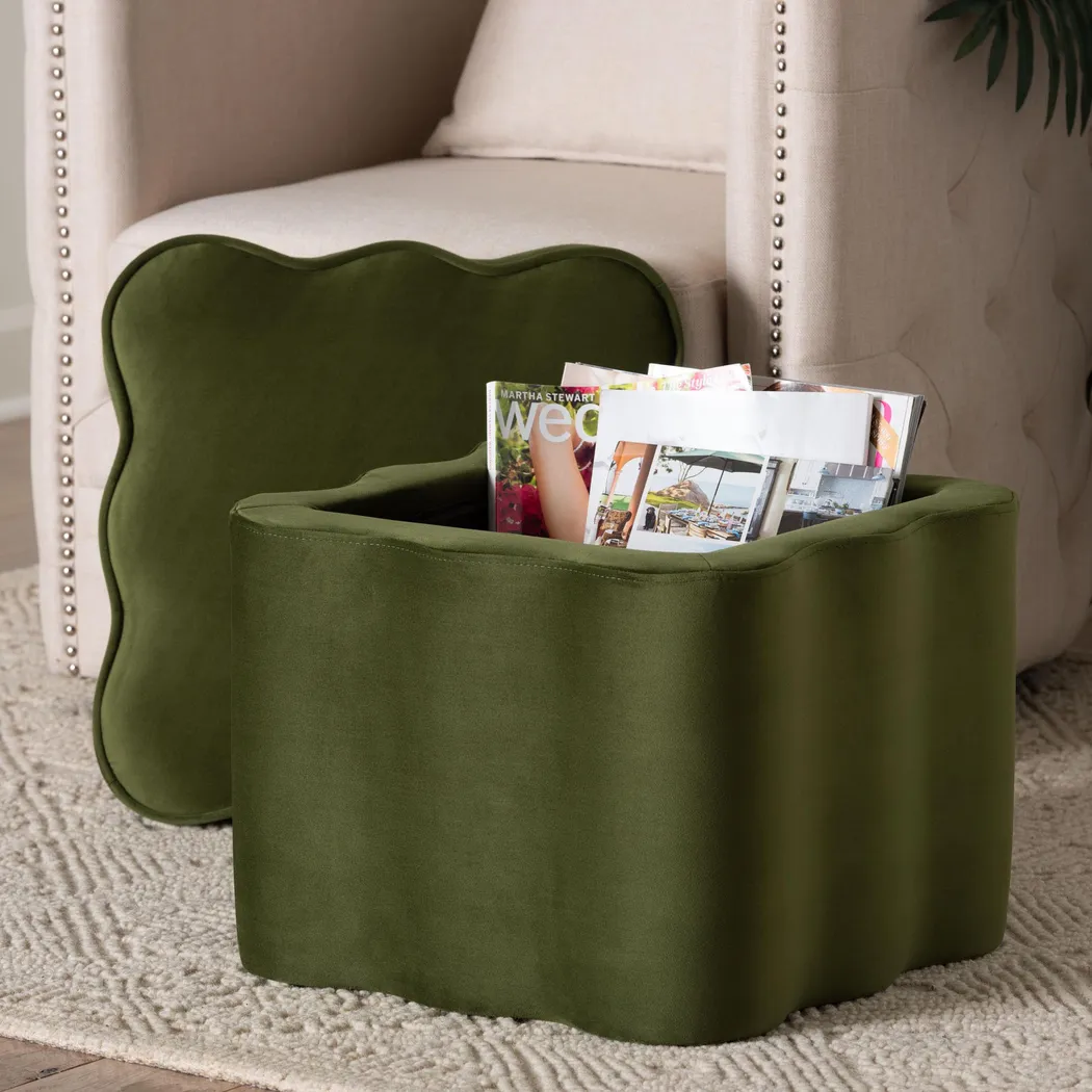 Lonice Green Ottoman - Thumbnail - Image 2