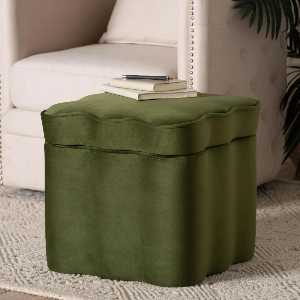 Lonice Green Ottoman - Thumbnail - Image 3