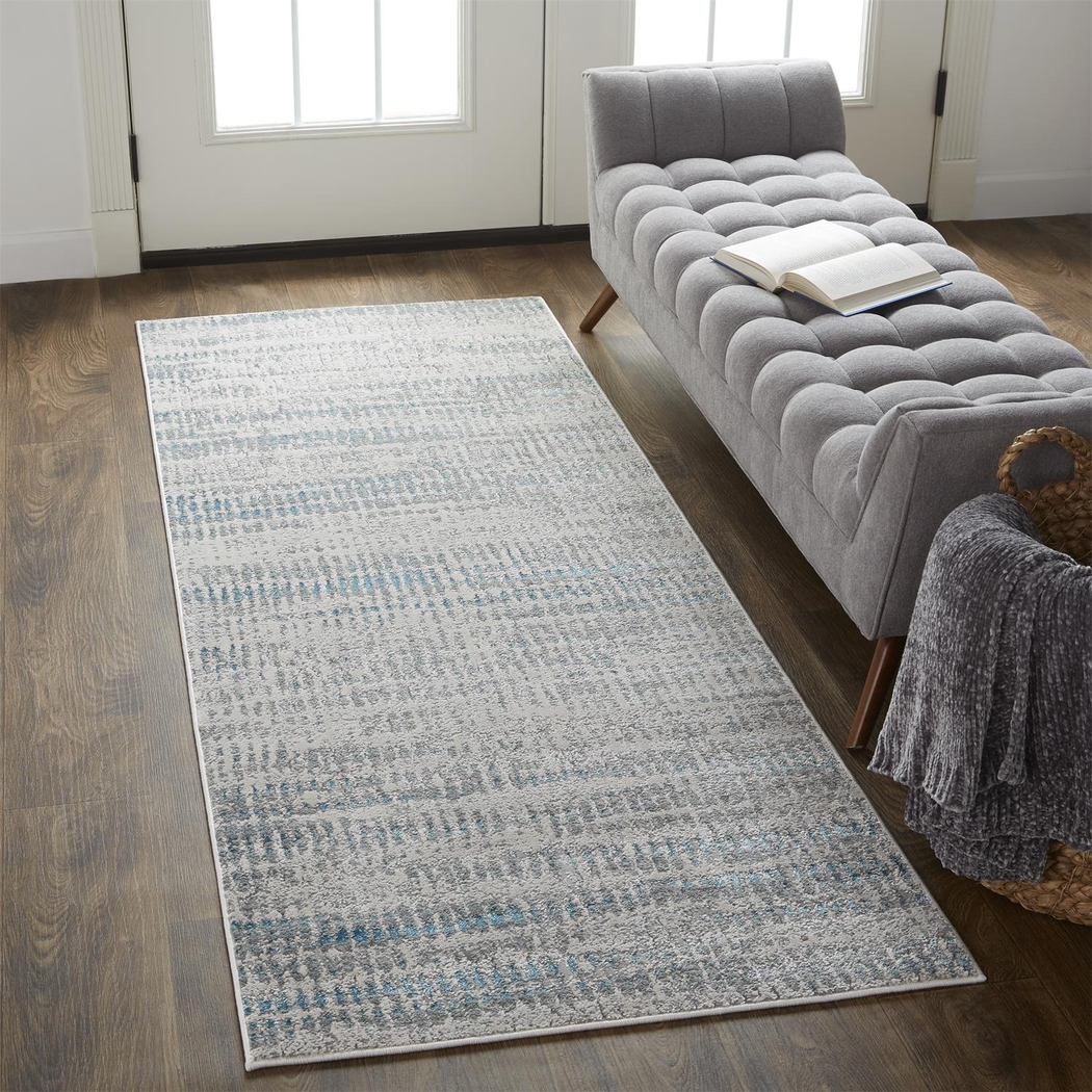 Lonree Blue 2'10 x 7'10 Runner Rug - Thumbnail - Image 2