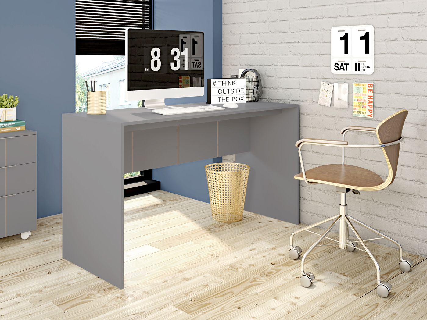 Lopseed Gray Desk - Thumbnail - Image 9