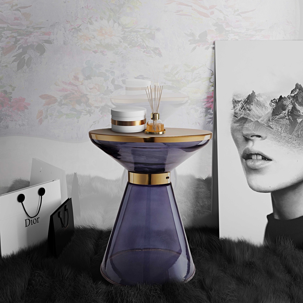 Loralin Blue Accent Table - Thumbnail - Image 4