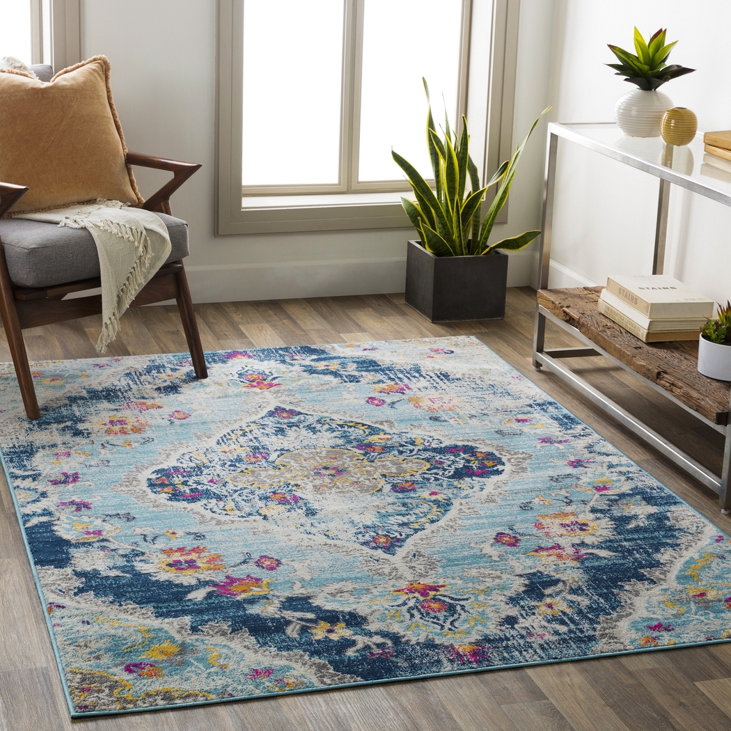Loransa I Blue 6'7 x 9' Rug - Thumbnail - Image 3