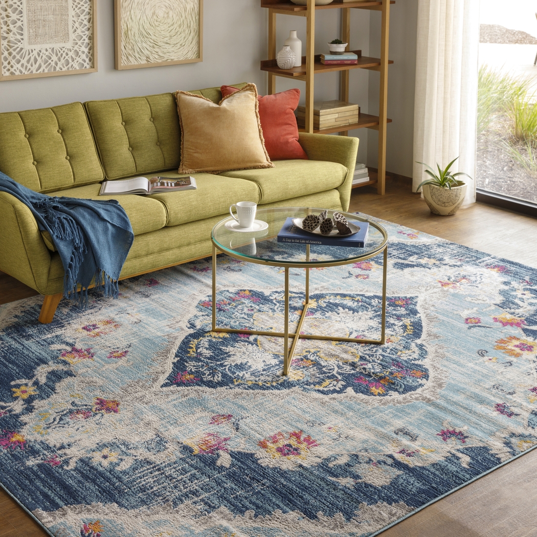 Loransa I Blue 7'10 x 10' Rug - Thumbnail - Image 2