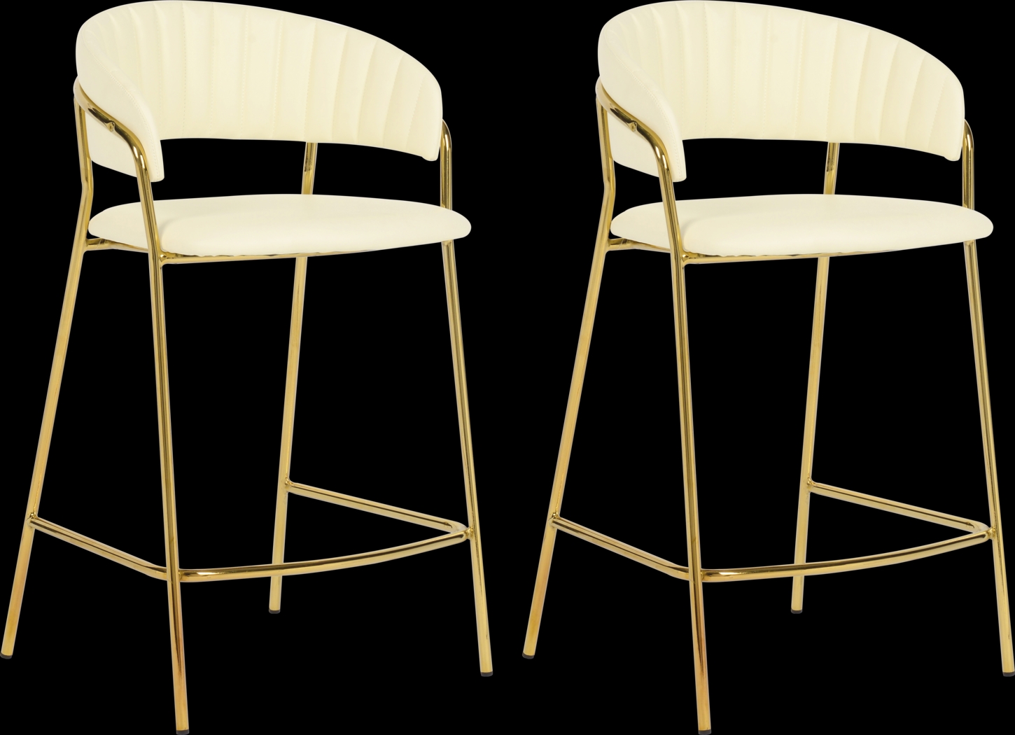 Lorean Beige Counter Height Stool, Set of 2 - Thumbnail - Image 1