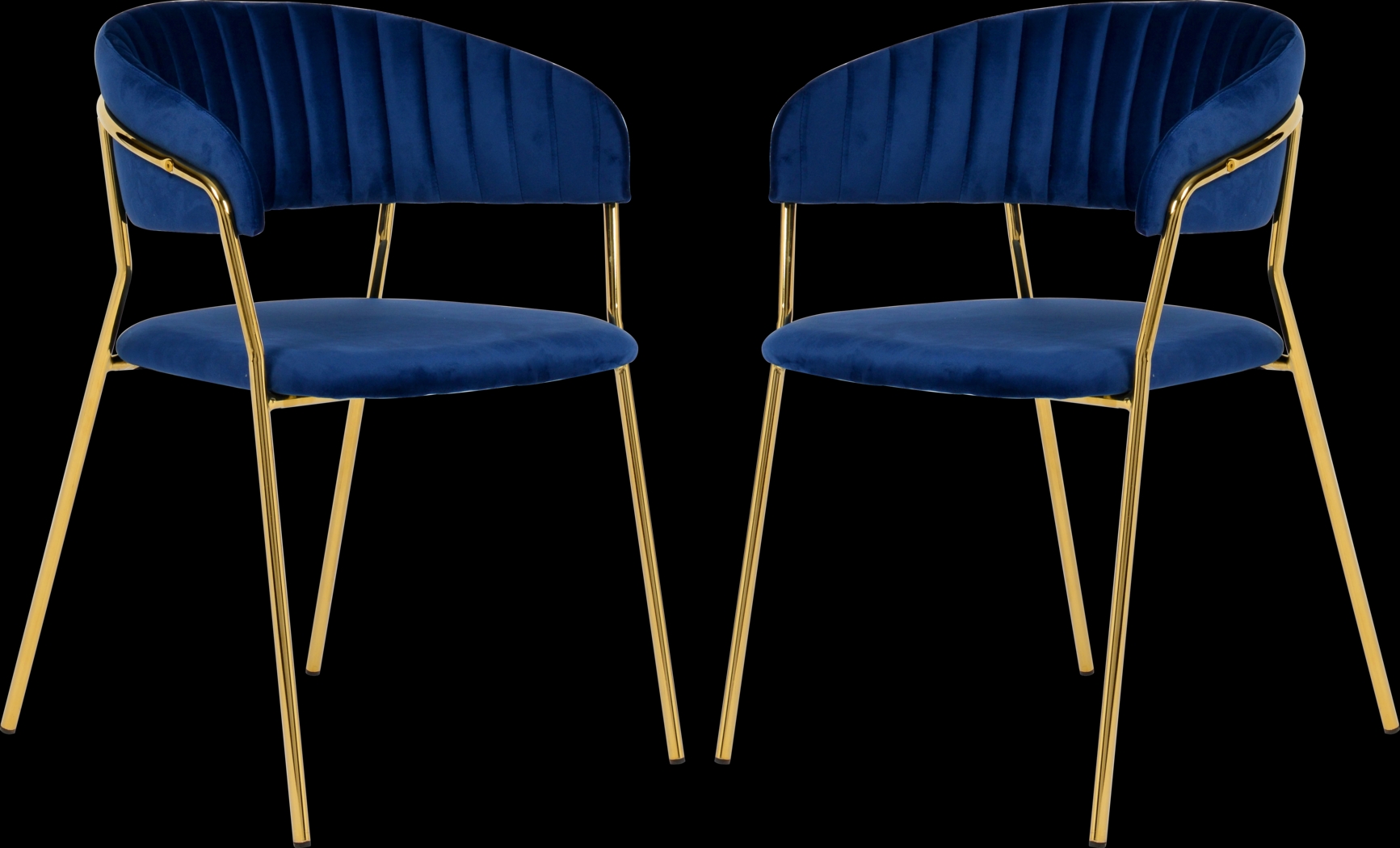 Lorean Navy Arm Chair, Set of 2 - Thumbnail - Image 2
