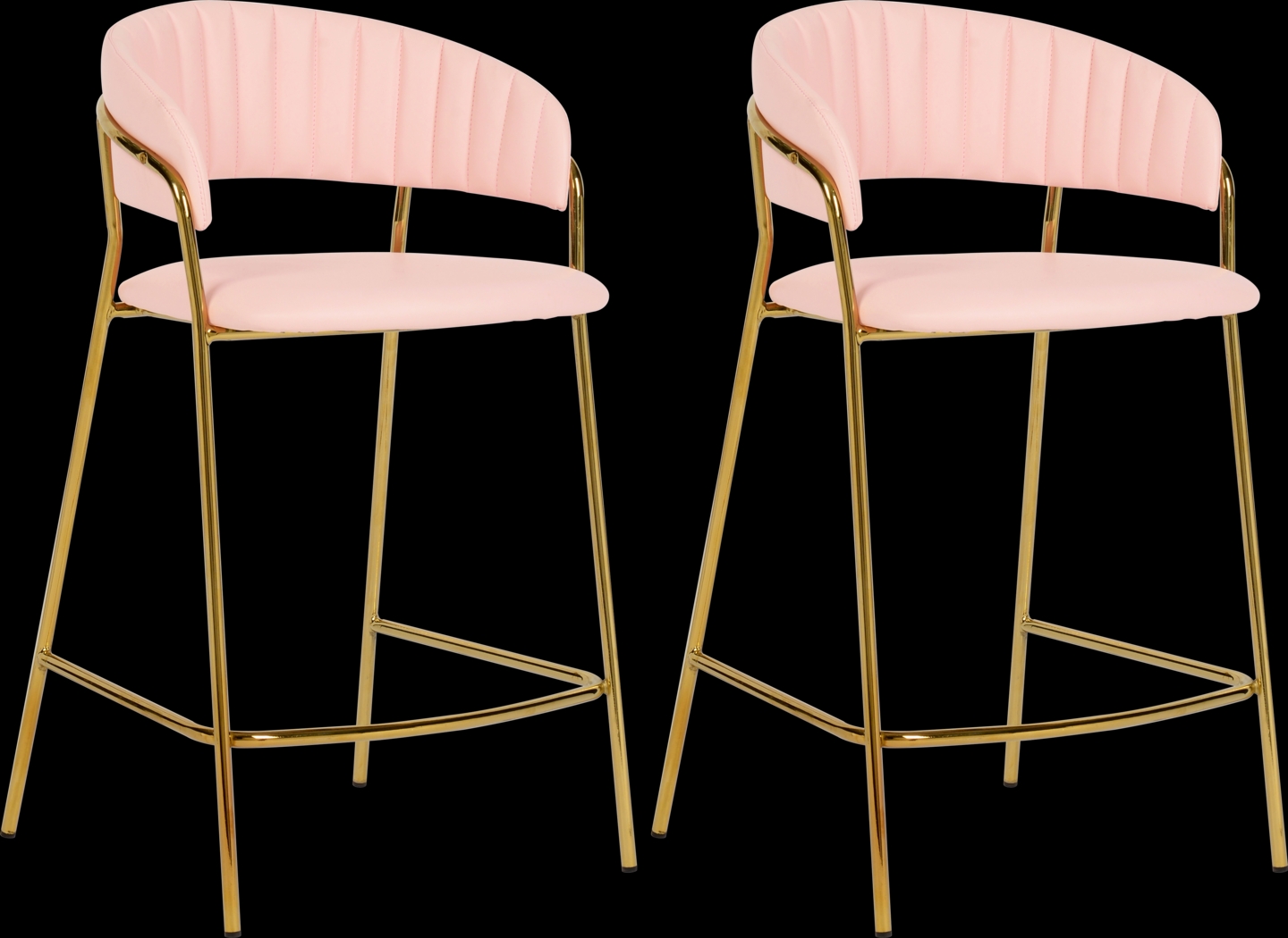 Lorean Pink Counter Height Stool, Set of 2 - Thumbnail - Image 1