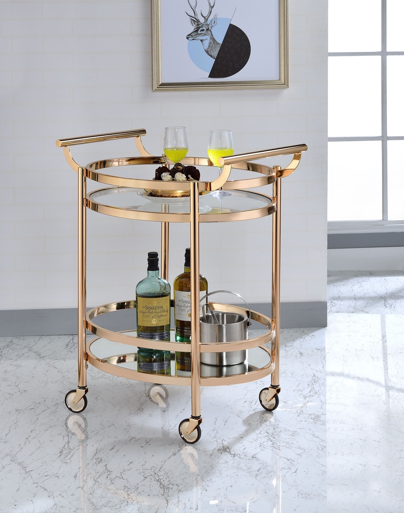 Loreen Rose Gold Bar Cart - Thumbnail - Image 2