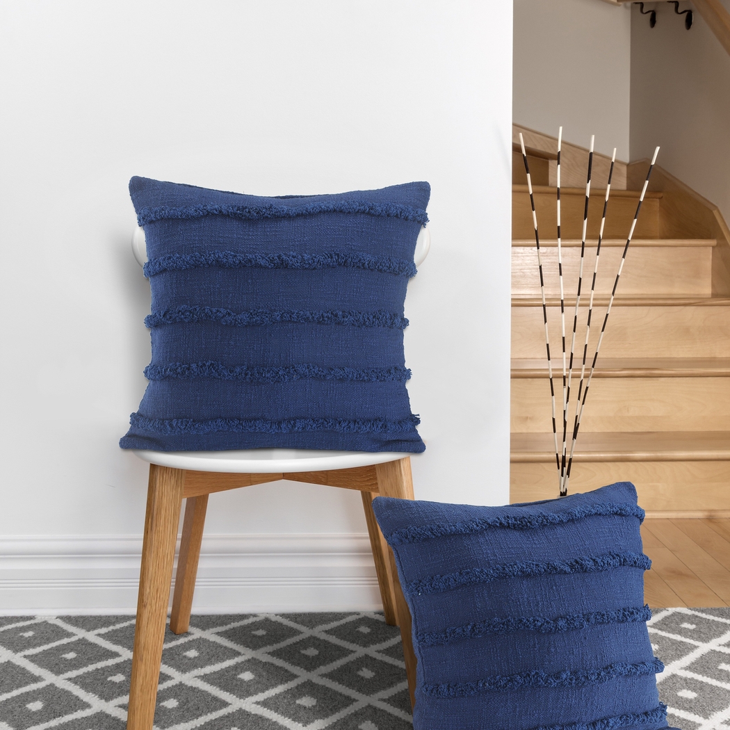 Lorelina Dark Blue Accent Pillow Set of 2 - Thumbnail - Image 2