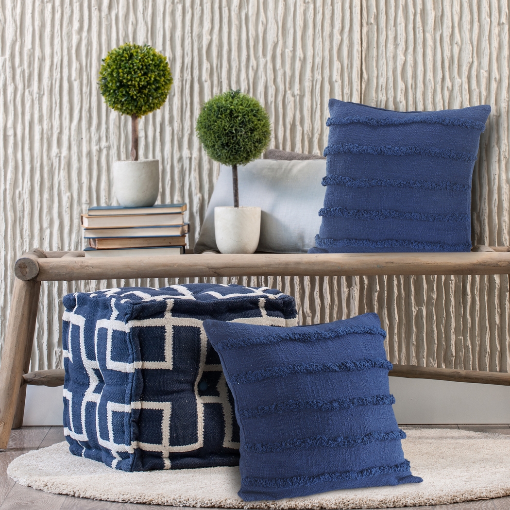 Lorelina Dark Blue Accent Pillow Set of 2 - Thumbnail - Image 6