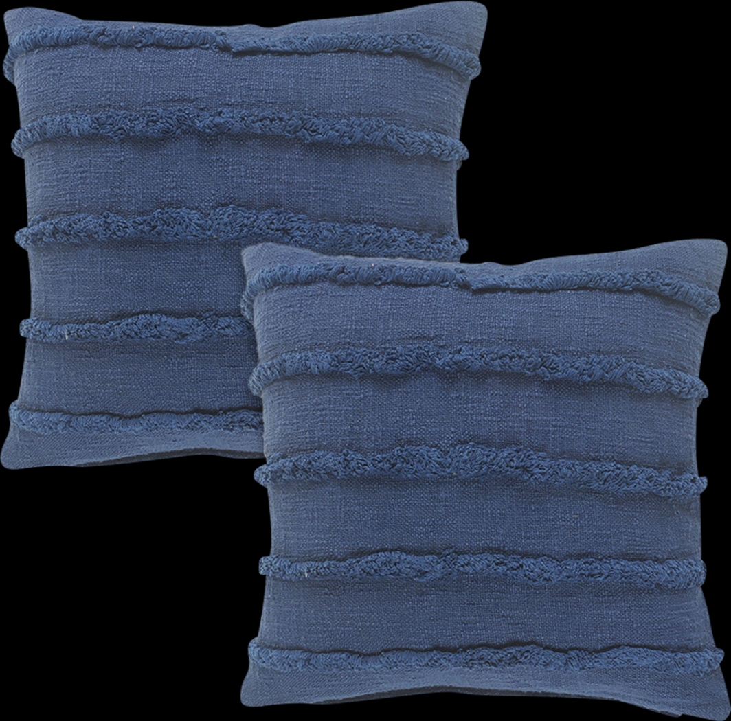Lorelina Dark Blue Accent Pillow Set of 2 - Thumbnail - Image 1