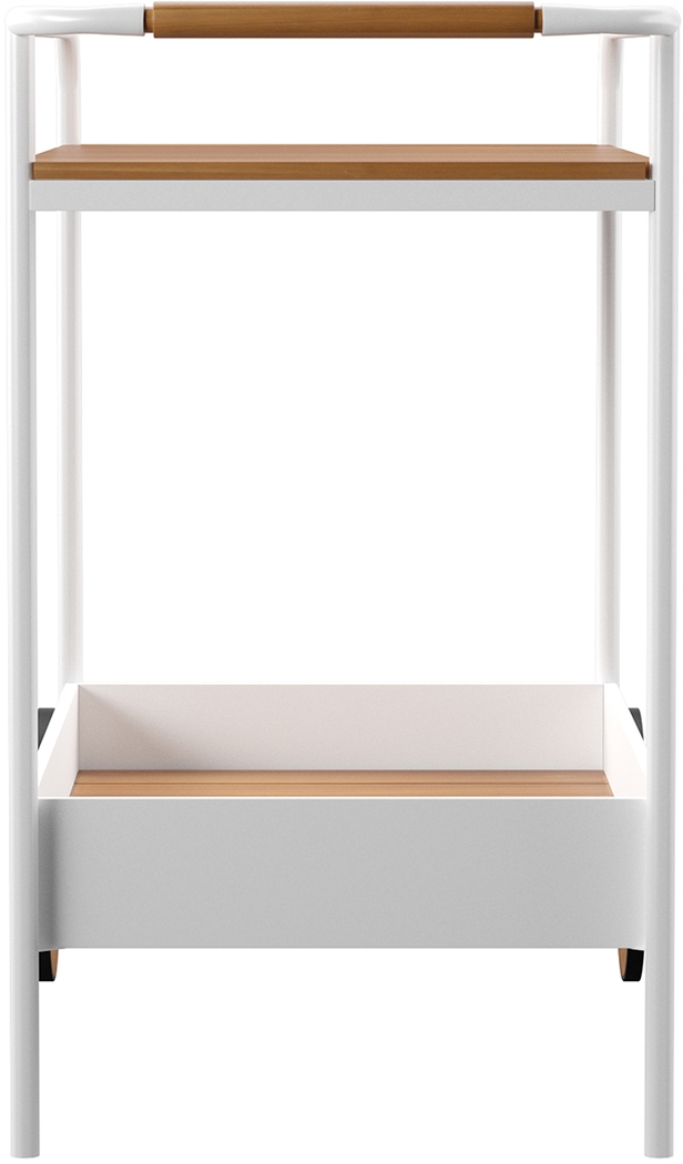 Outdoor Lorells White Bar Cart - Thumbnail - Image 2