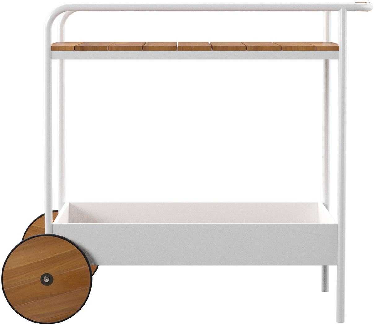 Outdoor Lorells White Bar Cart - Thumbnail - Image 4